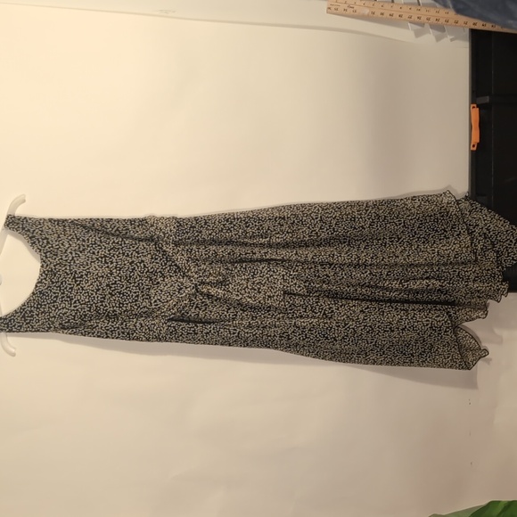 Jonathan Martin Black and Yellow Floral  Asymmetrical Dress Size 16 - Picture 7 of 10